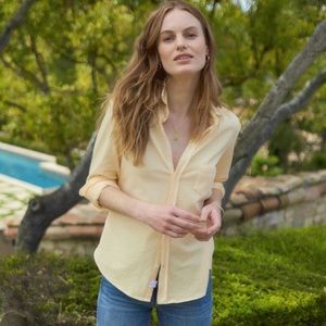 ANTHROPOLOGIE FRANK & EILEEN YELLOW BARRY TOP